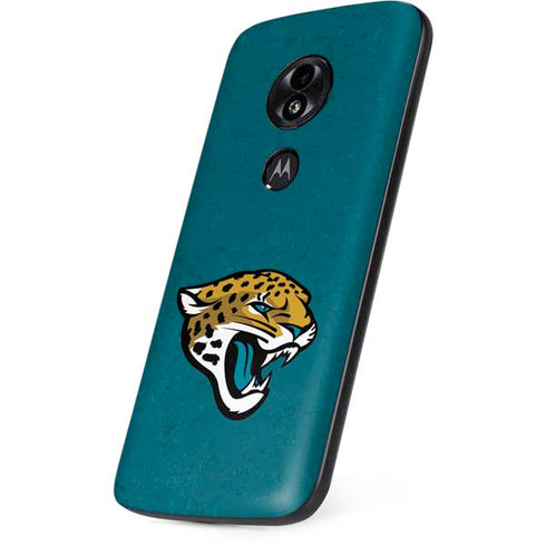 NFL Jacksonville Jaguars Teal Distressed Moto E5 Play Skin
